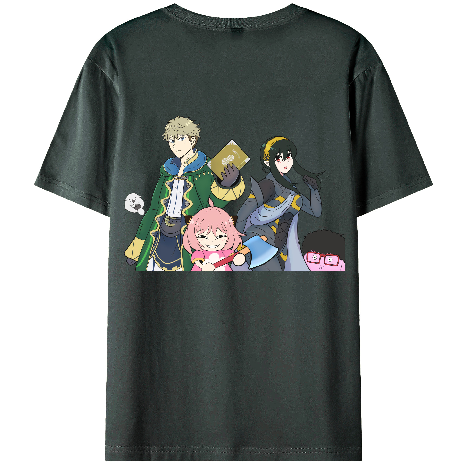 （画像用） SPY×FAMILY间谍家家酒 綿100％ メンズ半袖Tシャツ（バックプリント） 通気性